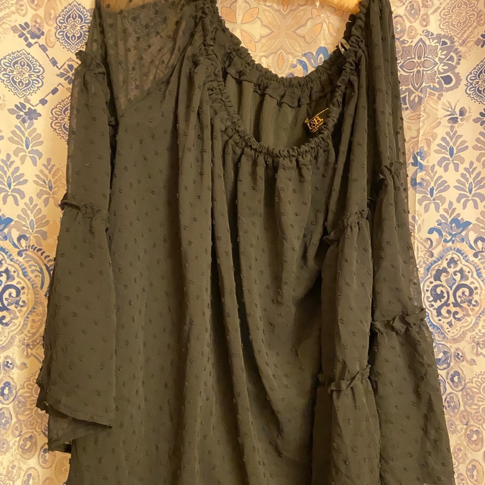 Off the shoulder textured blouse
